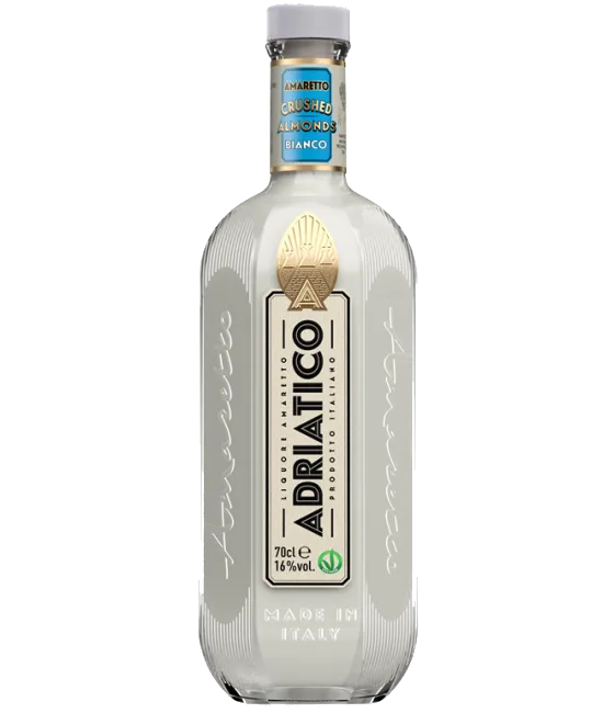 Adriatico Amaretto Bianco Almonds, fles bij slijterij t Bockje in Bathmen