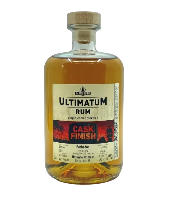 Ultimatum Rum Barbados 4 Years Old, fles bij slijterij t Bockje in Bathmen