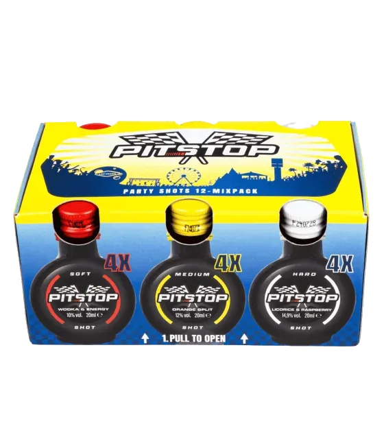 Pitstop Shot 12-pack, fles bij slijterij t Bockje in Bathmen