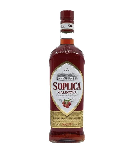 Soplica Malinowa Framboos, fles bij slijterij t Bockje in Bathmen