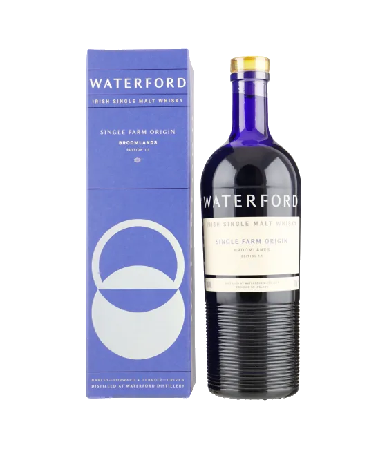 Waterford Single Farm Origin Broomlands Single Malt 1.1, fles bij slijterij t Bockje in Bathmen