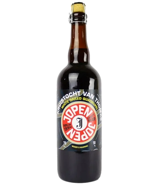 Jopen Kruistocht van Thomas White Oaked Quadrupel, fles bij slijterij t Bockje in Bathmen