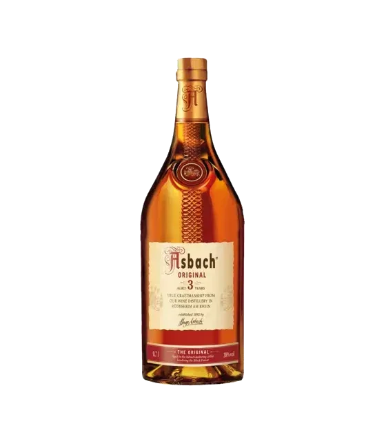 Asbach Uralt Original 3 Years Old Brandy, fles bij slijterij t Bockje in Bathmen