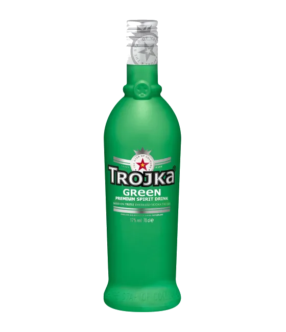 Trojka Green, fles bij slijterij t Bockje in Bathmen