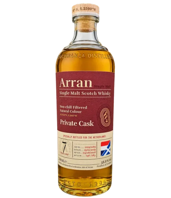 Arran Private Cask 7Y Specially for the Netherlands #2019/0189, fles bij slijterij t Bockje in Bathmen