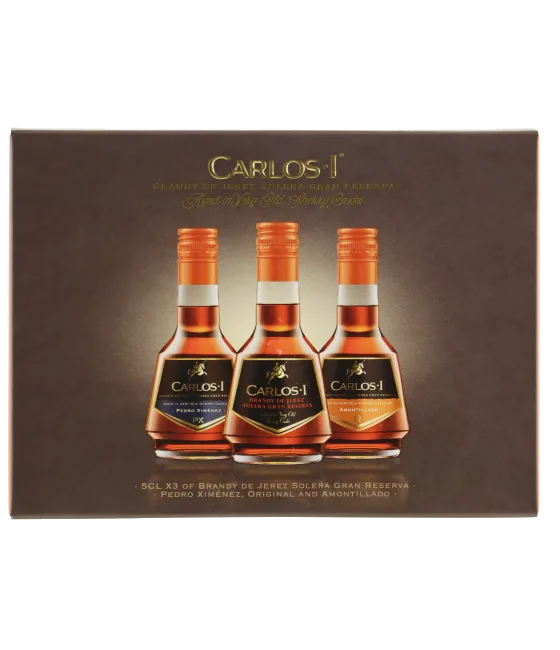 Carlos I Miniset 3x5CL, fles bij slijterij t Bockje in Bathmen