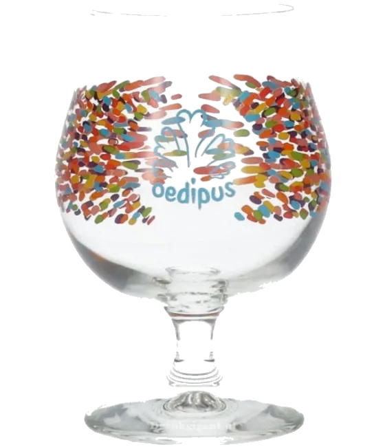 Oedipus Glas op Voet, fles bij slijterij t Bockje in Bathmen