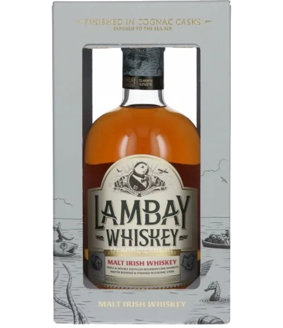 Lambay Malt Whiskey Cognac Finish, fles bij slijterij t Bockje in Bathmen