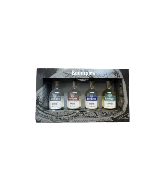 Boompjes jenever geschenkverpakking 4x20cl., fles bij slijterij t Bockje in Bathmen