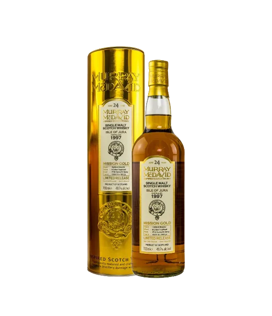 Isle of Jura 1997 MM Mission Gold, fles bij slijterij t Bockje in Bathmen