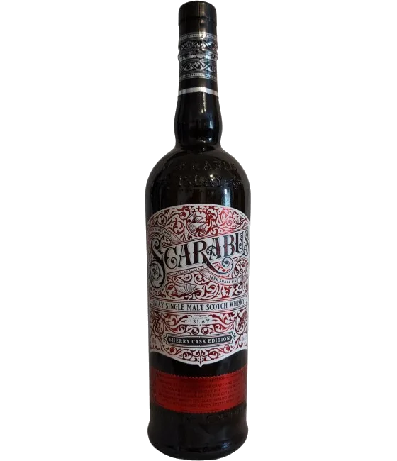 Scarabus Islay Single Malt Sherry Cask Edition, fles bij slijterij t Bockje in Bathmen