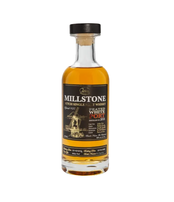 Millstone Peated White Port Spec#25 Zuidam Distillers, fles bij slijterij t Bockje in Bathmen