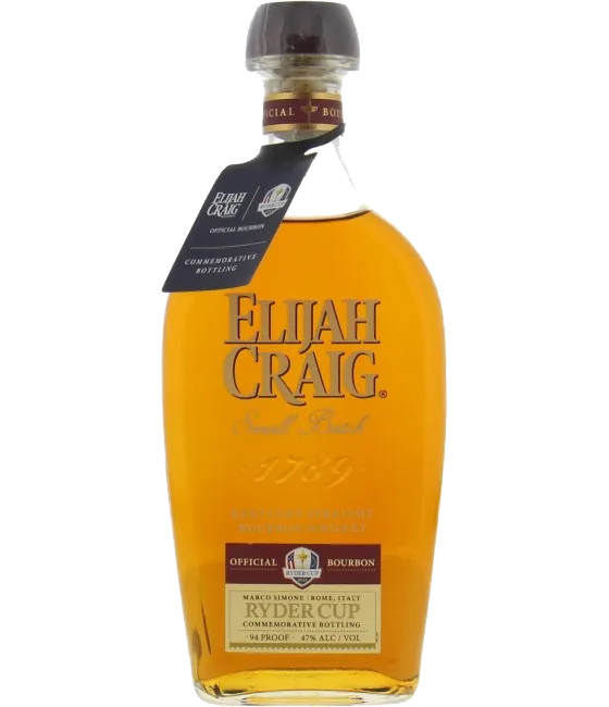 Elijah Craig Small Batch Ryder Cup Marco Simone Commemorative Bottling, fles bij slijterij t Bockje in Bathmen
