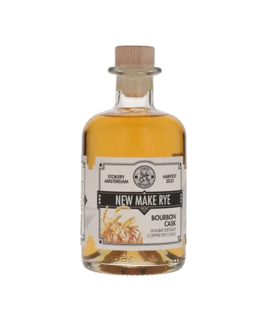 Stokery Amsterdam New Make Rye Bourbon Cask, fles bij slijterij t Bockje in Bathmen