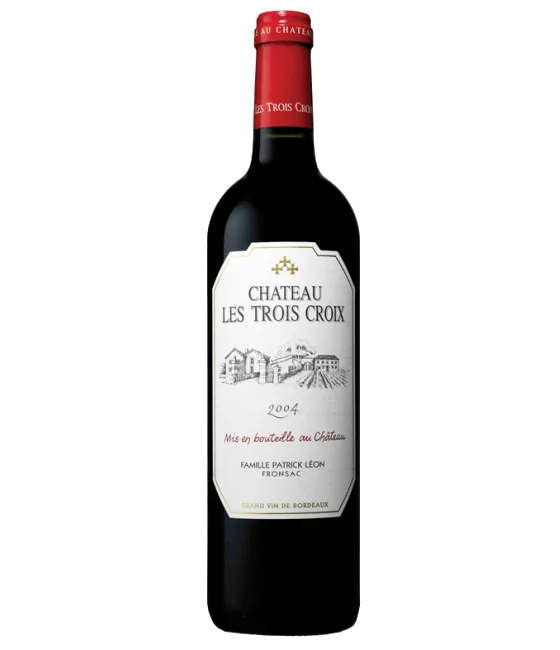 Chateau Les Trois Croix Fronsac, fles bij slijterij t Bockje in Bathmen