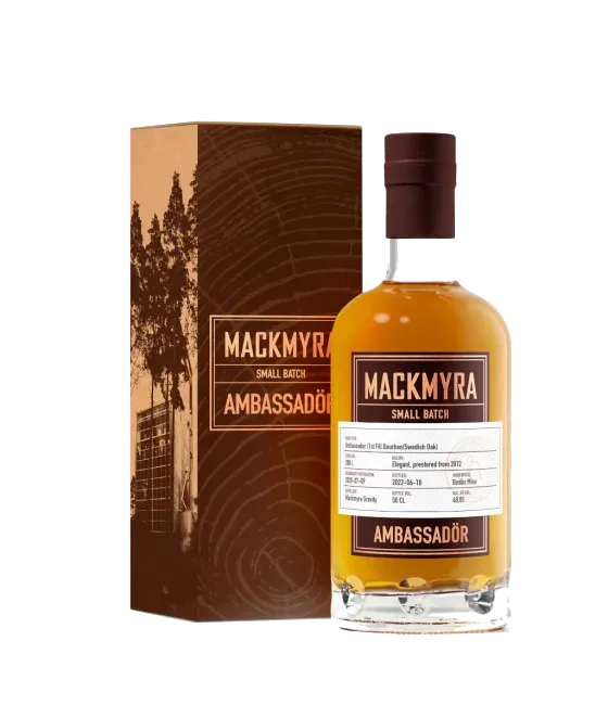 Mackmyra Ambassador Swedish Single Malt Whisky, fles bij slijterij t Bockje in Bathmen