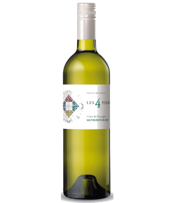 Les 4 Pierres Sauvignon Blanc, fles bij slijterij t Bockje in Bathmen