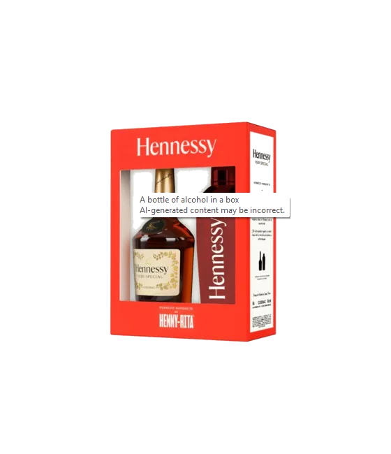 Hennessy VS Cognac in gitfpack met cocktaishaker, fles bij slijterij t Bockje in Bathmen