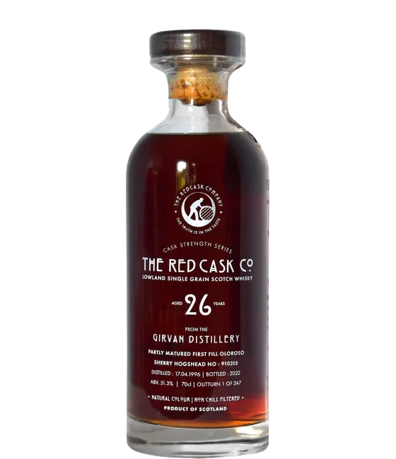 The Red Cask Girvan 1996 26 Years Old, fles bij slijterij t Bockje in Bathmen