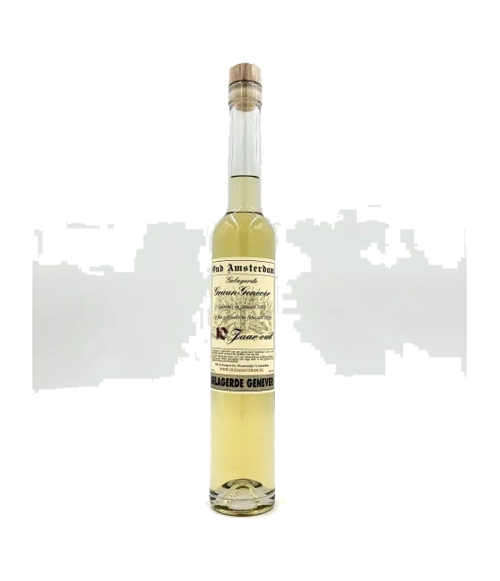 Oud Amsterdam 10 Jaar Gelagerde Graangenever, fles bij slijterij t Bockje in Bathmen