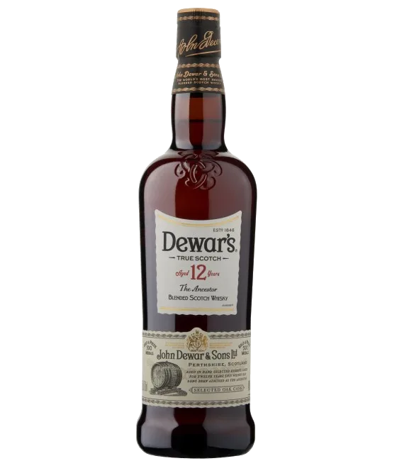 Dewar’s 12 Years Old, fles bij slijterij t Bockje in Bathmen