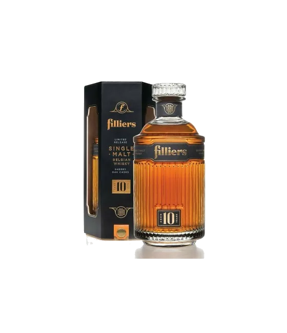 Filliers Single Malt Whisky Sherry Oak Aged 10 Years Old, fles bij slijterij t Bockje in Bathmen