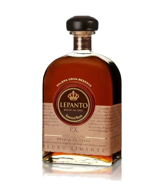 Lepanto Brandy PX, fles bij slijterij t Bockje in Bathmen