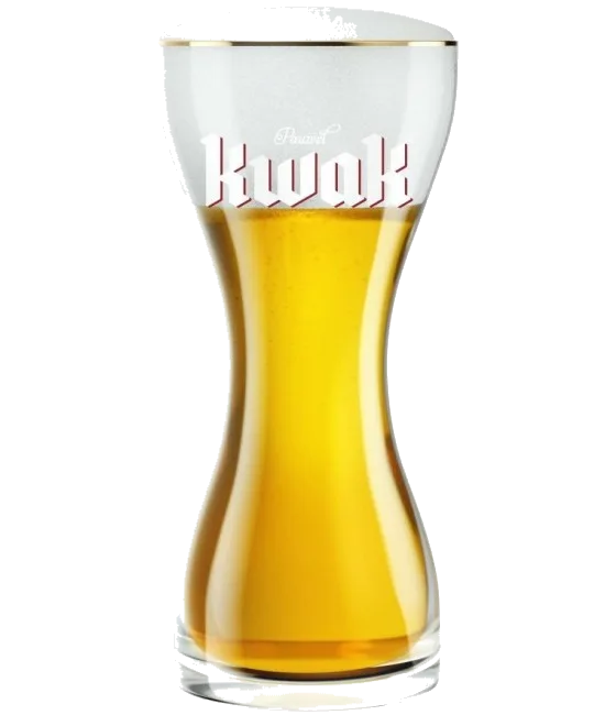 Kwak Bierglas Platte Voet, fles bij slijterij t Bockje in Bathmen