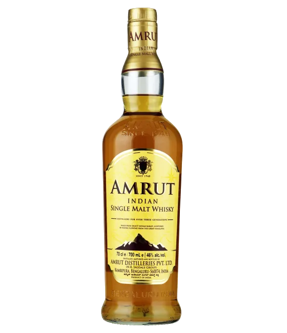 Amrut Indian Single Malt Whisky, fles bij slijterij t Bockje in Bathmen