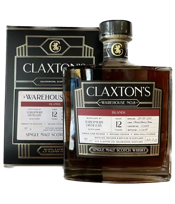 Claxton’s Warehouse No.8 Tobermory 2011 12 Years Old, fles bij slijterij t Bockje in Bathmen