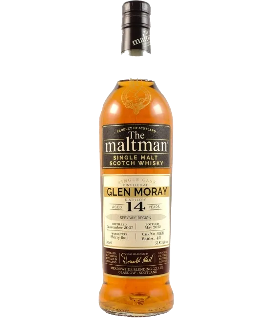 The Maltman Glen Moray 14Y 2007 #511438, fles bij slijterij t Bockje in Bathmen