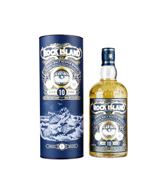 Rock Island 10 Years Old Blended Malt Scotch Whisky 46%, fles bij slijterij t Bockje in Bathmen