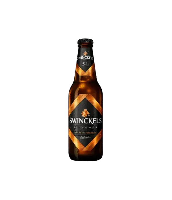 Swinckels Pilsener, fles bij slijterij t Bockje in Bathmen