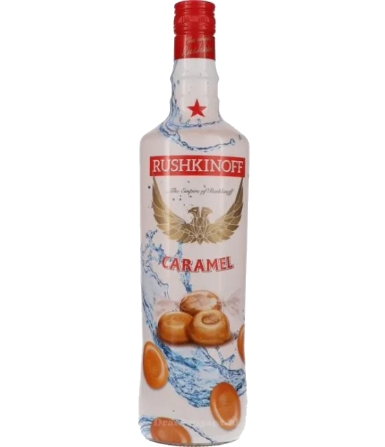 Rushkinoff Caramel, fles bij slijterij t Bockje in Bathmen