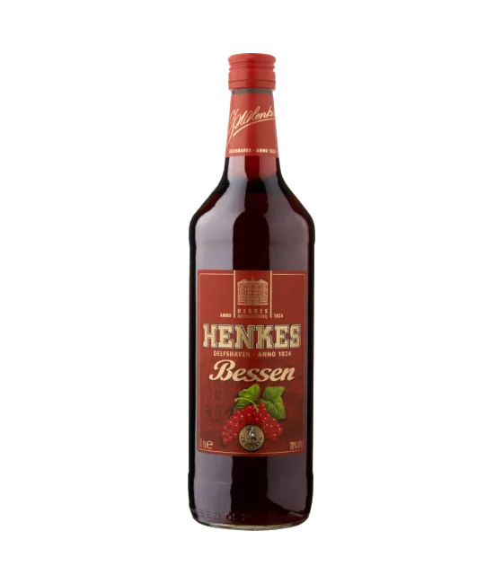 Henkes Bessenjenever, fles bij slijterij t Bockje in Bathmen