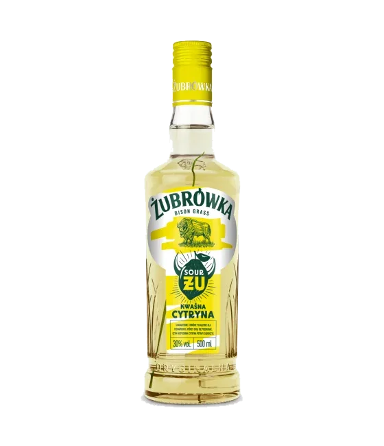 Zubrowka Fresh Kwasna Cytryna, fles bij slijterij t Bockje in Bathmen