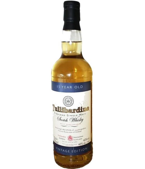 TULLIBARDINE 15 years old, fles bij slijterij t Bockje in Bathmen