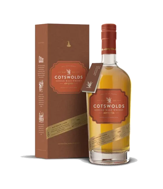 Cotswolds Bourbon Cask Single Malt Whisky, fles bij slijterij t Bockje in Bathmen