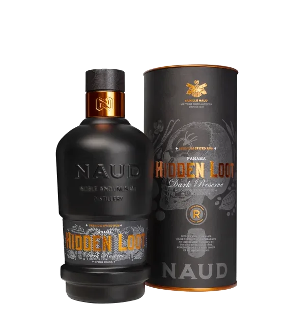 Naud Hidden Loot Dark Reserve Premium Spiced Rum, fles bij slijterij t Bockje in Bathmen