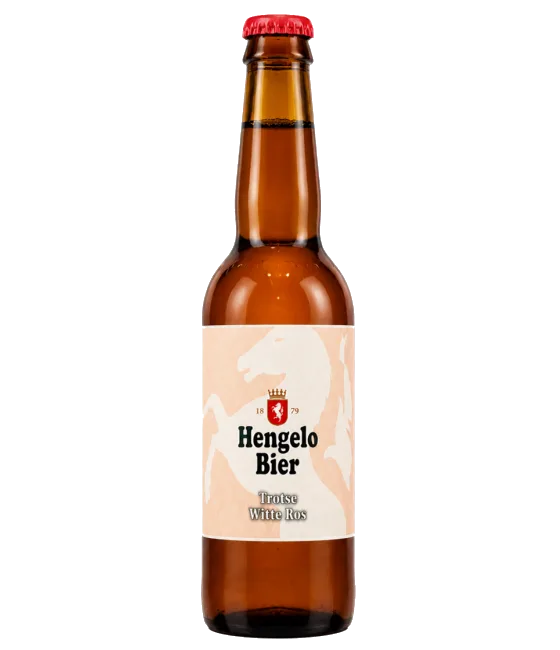 Hengelo Bier Trotse Witte Ros, fles bij slijterij t Bockje in Bathmen