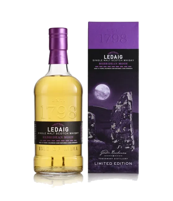 Ledaig Hebridean Moon 10YO Cask Strength, fles bij slijterij t Bockje in Bathmen