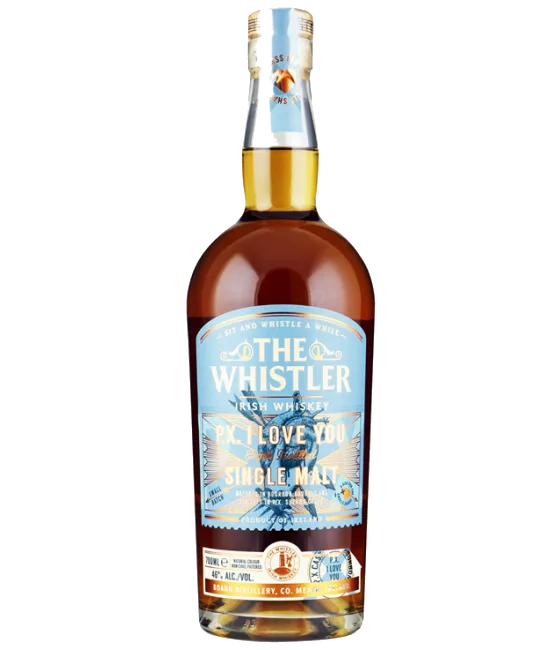 The Whistler P.X. I Love You Single Malt Irish Whiskey, fles bij slijterij t Bockje in Bathmen
