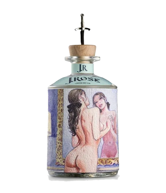 J.Rose London Dry Artisan Gin #5, fles bij slijterij t Bockje in Bathmen