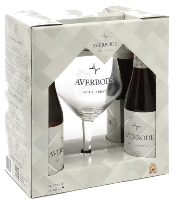 Averbode Geschenkverpakking + Glas, fles bij slijterij t Bockje in Bathmen