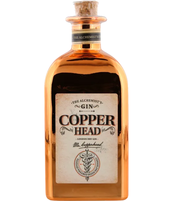 Copperhead Gin, fles bij slijterij t Bockje in Bathmen
