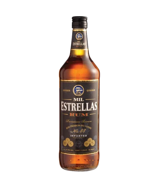 Mil Estrellas Rum bruin, fles bij slijterij t Bockje in Bathmen