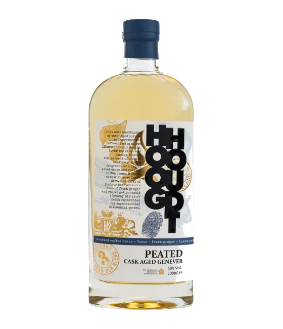 Hooghoudt Peated Cask Aged Genever, fles bij slijterij t Bockje in Bathmen