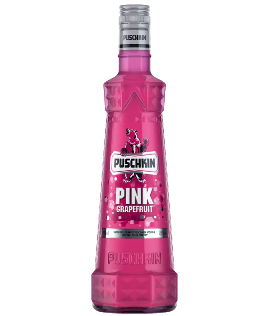 Puschkin Pink Grapefruit, fles bij slijterij t Bockje in Bathmen