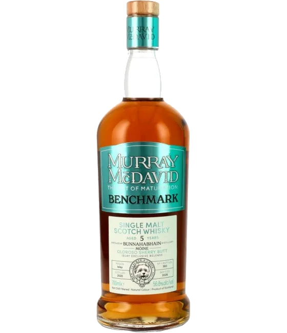 Murray McDavid Benchmark Bunnahabhain Mòine 5 Years Old 2020, fles bij slijterij t Bockje in Bathmen