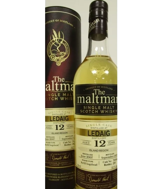 MALTMAN 12 Years Old Ledaig 2007, fles bij slijterij t Bockje in Bathmen